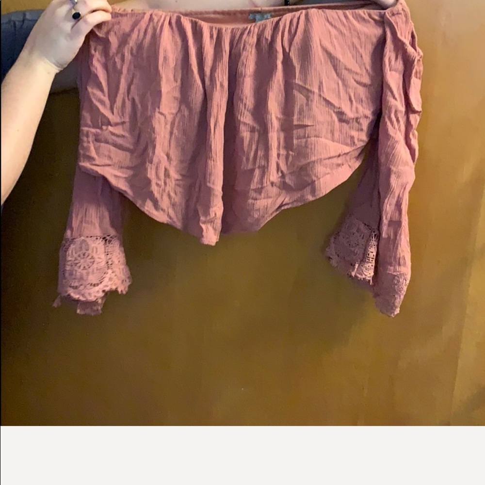 Crop Bell Sleeve off Shoulder Top